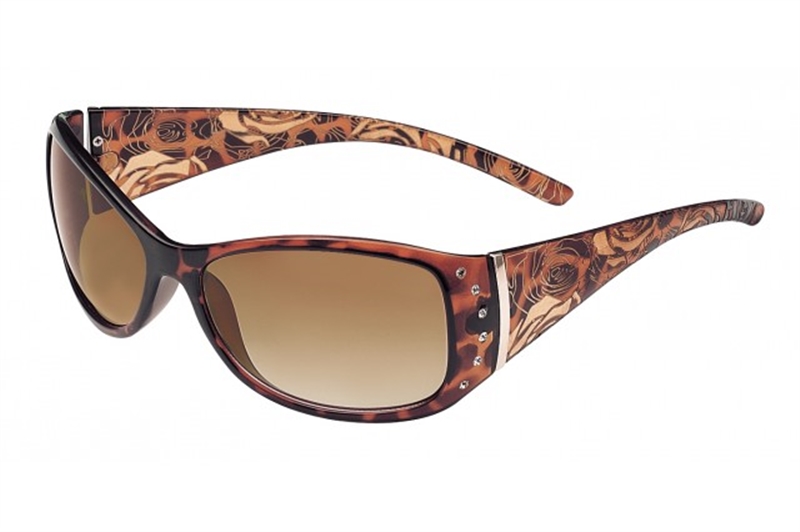 Foster Grant Tortoiseshell Mocha Flowery Diamanté  Ladies' Sunglasses 100% UV 