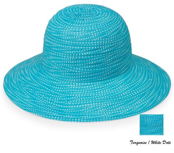 wallaroo-uv-protective-petite-scrunchie-hat-turquoise-white-dots