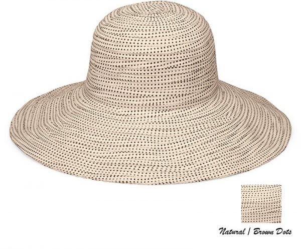 wallaroo-uv-protective-scrunchie-hat-natural-brown-dots