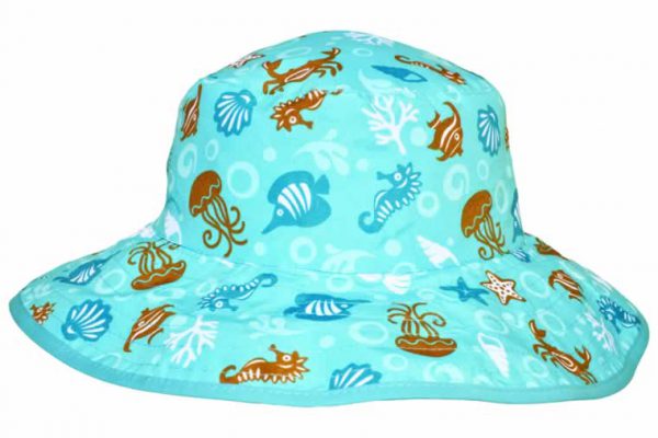 banz childrens reversable sun hats Aqua Sea