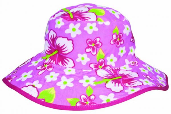 banz childrens reversable sun hats Floral Pink